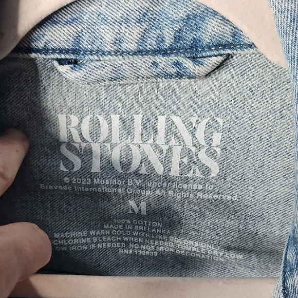Rolling Stones Unisexual Blue Denim Jacket By Bravado Medium - Picture 5 of 9